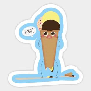 screaming ice cream Sticker